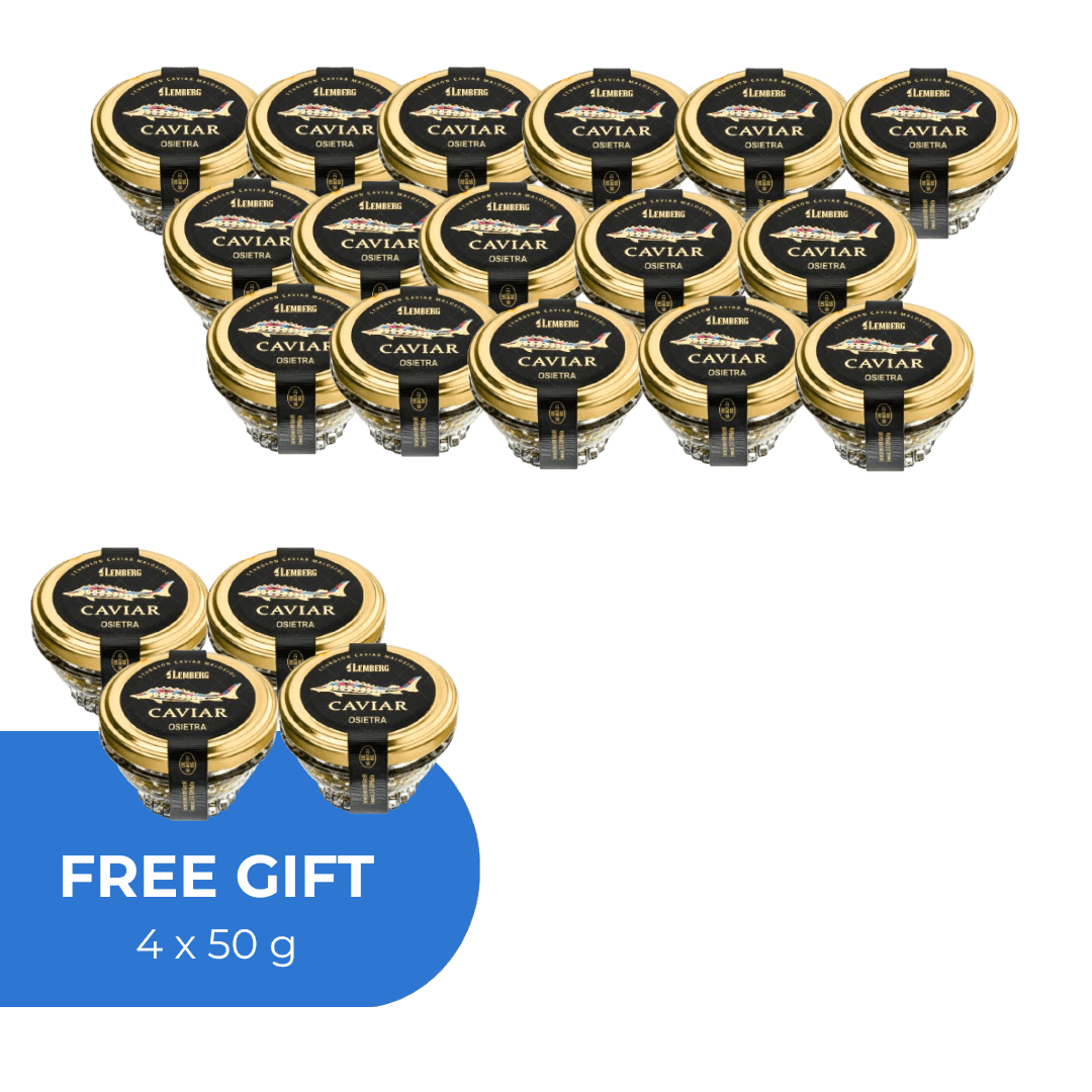 Jeseterový kaviár OSIETRA, 16 + 4 x 50g
