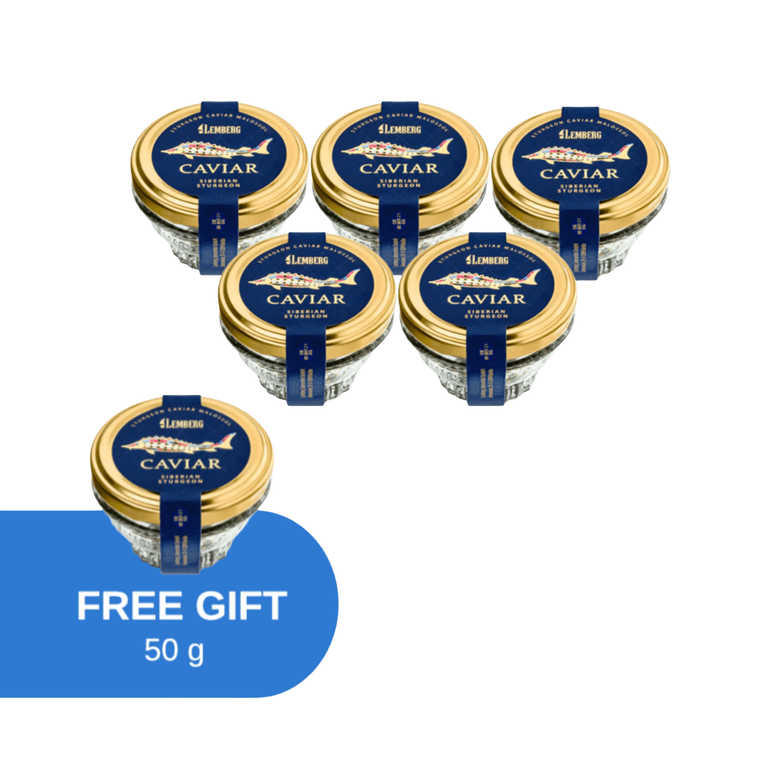Sibírsky kaviár Osetra, 5 + 1 × 50g