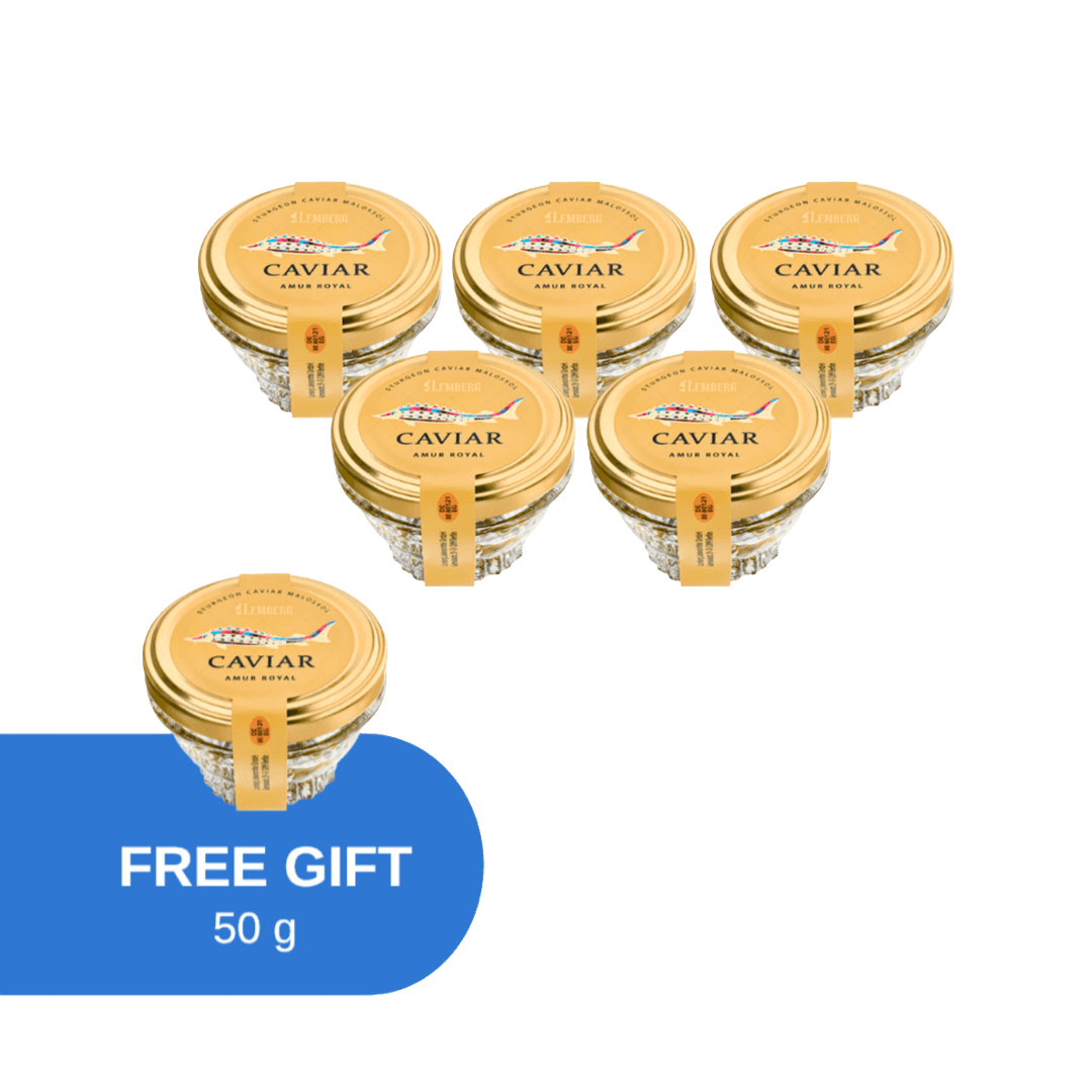 Jeseterový kaviár Amur Royal 5 + 1 × 50g