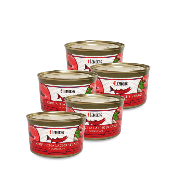 SET: Tichomorský ružový losos vo vlastnej šťave, 5 × 213 g